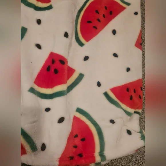 Watermelon Print Oversized Throw Blanket 60x70 Cozy Soft Cuddle - Picture 2 of 3